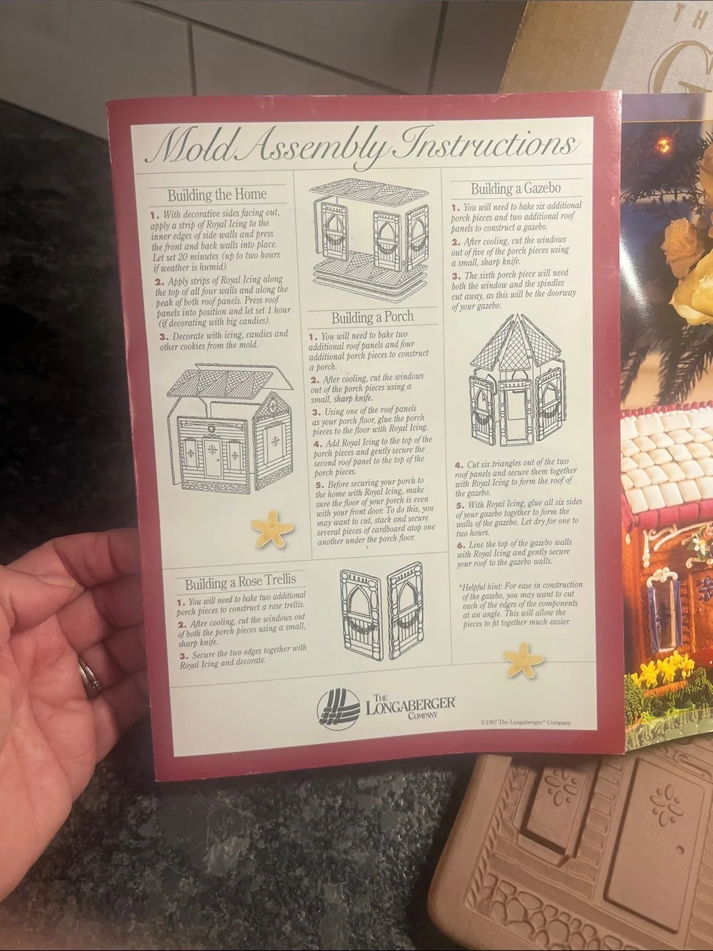 Longaberger Gingerbread Holiday Home Mold - Tan NEW IN BOX WITH INSTRUCTIONS